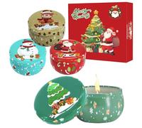 POPOYU 4PCS Set di Candele Profumate Natalizie,2.5oz Mini Candele Profumate Set Regalo Natale,Naturale Cera di Soia Candela Profumata per Festa Aromaterapia,Decora Natale Compleanno La Festa Nuziale