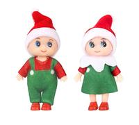 POPOYU Bambola Elfo di Natale, 2 Pezzi Bambola Natale Elfo Natale Pupazzo, Bambole Elfo Piccolo Elfo Bambola di Natale Baby Elfo, Elfi di Natale Elfi Natalizi,Regalo di Natale Capodanno Calza Stuffers