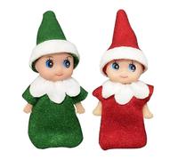 POPOYU Bambola Elfo di Natale, 2 Pezzi Pupazzo Natalizio, Piccolo Baby Elfo, Elfi Natalizi, Regalo di Capodanno Calza Stuffers