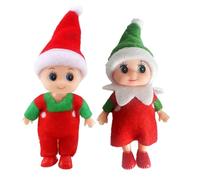 POPOYU Bambola Elfo di Natale, 2 Pezzi Pupazzo, Piccolo Baby Elfo, Elfi Natalizi, Regalo di Capodanno Calza Stuffers