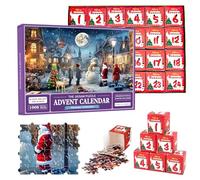 POPOYU Calendario dell’Avvento 2024 Puzzle,1008 Pezzi Calendario Avvento Puzzle 2024 Idee Regali Natale,24 Scatole Puzzle per conto alla rovescia fino a Natale,Puzzle di Natale per Adulti Bambini