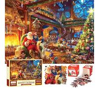 POPOYU Calendario dell'Avvento Natalizio 2024 Puzzle per Bambini, 19.7x27.6 Pollice,1008 Pezzi, 24 Giorni Divisi in 24 Scatole,Puzzle di Natale per Conto Alla Rovescia per Adulti e Bambini Regali