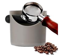 POPOYU Coffee Knock Box, mini contenitore per caffè espresso, contenitore per fondi di caffè grigio, con barra antiurto rimovibile e base antiscivolo, accessori per macinare baristi