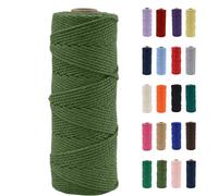 POPOYU Cordoncino macramè da 2 mm, 100 m, in cotone naturale, macramè, colore verde avocado, senza sostanze chimiche, per lavori fai da te, macramè, confezioni regalo, decorazioni natalizie per