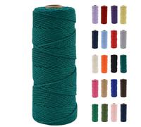 POPOYU Cordoncino macramè da 2 mm, 100 m, in cotone naturale macramè, verde scuro, senza sostanze chimiche, per fai da te, macramè, confezioni regalo, decorazioni natalizie per matrimoni