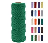 POPOYU Filato macramè, 2 mm, filato macramè, verde smeraldo, filato di cotone 2 mm x 100 m, corda di cotone naturale, filo per fai da te, decorazione per il fai da te, per il soggiorno