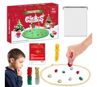 POPOYU Gioco magnetico di Natale, set di scacchi magnetici per bambini, adulti e famiglia, set di giocattoli magnetici portatili per bambini, ciottoli magnetici per battaglie, scacchiera educativa