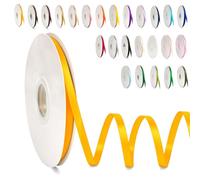 POPOYU Nastro di Raso Giallo Dorato, Nastro in Tessuto 6mm x 91m Nastri per Pacchi Regalo,Nastrini Colorati per Lavoretti Palloncini, Fiocchi, Festa Decorazione di Cerimonia Nuziale