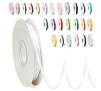 POPOYU Nastro Satin, Nastro Raso Bianco 3 mm x 91 m, Rotolo Satinato per Bomboniere Regalo Matrimonio Creazione di Biglietti, Scrapbooking, Confezioni Regalo e Altri Progetti Creativi