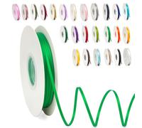 POPOYU Nastro Satin, Nastro Raso Verde 3 mm x 91 m, Rotolo Satinato per Bomboniere Regalo Matrimonio Creazione di Biglietti, Scrapbooking, Confezioni Regalo e Altri Progetti Creativi