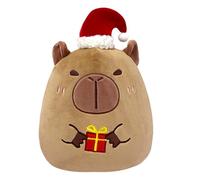 POPOYU Natale Capibala peluche cuscino giocattolo, cuscino marrone Capalife, dolce peluche cuscino bambola morbido cotone peluche bambola, per bambini ragazze ragazzi compleanno Natale
