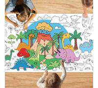 POPOYU Poster da colorare con dinosauri, 183 x 76 cm, con 12 penne a vernice, tovaglia da colorare per bambini, poster da colorare con dinosauri, poster da colorare per ragazzi e ragazze, decorazioni