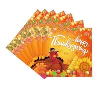 POPOYU Thanksgiving Tovaglioli di carta,20 pezzi,colore arancione,tovaglioli invernali,decorazione da tavolo,33 x 33 cm,decorazione per il giorno del Ringraziamento,tovaglioli di carta per il giorno