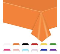 POPOYU Tovaglia Arancione Decorazioni per Feste di Compleanno,137x274cm Tovaglia per Feste,Tovaglia da Colorare Decorazioni,Gigante Carta Tovaglia per Autunno,Halloween,Ringraziamento