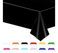 POPOYU Tovaglia Nero Decorazioni per Feste di Compleanno,137x274cm Tovaglia per Feste,Tovaglia da Colorare Decorazioni,Gigante Carta Tovaglia per Halloween,Matrimonio,Pensione