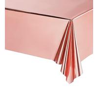 POPOYU Tovaglia Oro Rosa Decorazioni per Feste di Compleanno,137x274cm Tovaglia per Feste,Tovaglia da Colorare Decorazioni,Gigante Carta Tovaglia per Bambini Baby Shower,Matrimonio,Natale