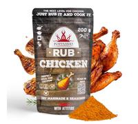 Poppamies Chicken BBQ Rub - Condimento BBQ 100% naturale, marinata secca e spezie. Ideale per pollo - Perfetto per griglia, forno e padella - Confezione 200 g