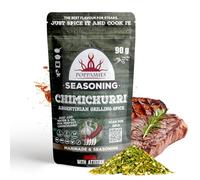 Poppamies Chimichurri BBQ Rub, Marinata Sùecca e condimento per barbecue perfetto per pesce, verdure, pollo, maiale, manzo - Confezione grande (90 g)