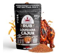 Poppamies Rub Louisiana Cajun, Marinatura a Secco e Condimento Perfetto per Pesce, Verdure, Pollo - Ottimo per Griglia, BBQ, Forno, Bollitore e Padella - Confezione Grande (200 g)