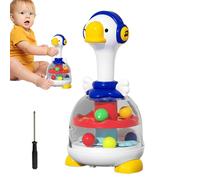 Popper a sfera illuminata, giocattolo popper a sfera interattivo - Giochi di scoppio di palline con design di papere - Suono e luce Allenamento motorio fine Ball Spinner Gioco Interactive