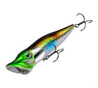 Popper, esca da pesca Topwater, esca per spigole con occhi 3D e ami acuti con scanalatura del sangue, esche rumorose in plastica ABS per pesca d'acqua dolce e salata (A 16 cm)