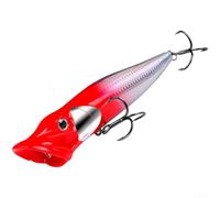 Popper Esca da pesca Topwater, esca per spigole con occhi 3D e ganci alti con scanalatura del sangue, esche rumorose in plastica ABS per pesca d'acqua dolce e salata (E 16 cm)