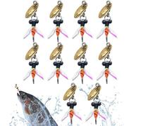 Popper per a mosca, esche popper con mosca per spigola | Assortimento di 10pcs a mosca a secco, kit di esche da a mosca ad alta precisione, sicuro per trota, pesce persico,