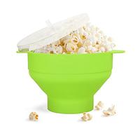 Popper per Popcorn per Microonde, Grande Macchina per Popcorn con Manico del Coperchio Pieghevole Senza BPA da -40 ℃ a + 230 ℃ Ciotola per Popcorn in Silicone Alimentare