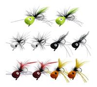 Poppers per pesca a mosca - Kit assortimento di mosche colorate | Accessori da pesca in acqua, efficaci per bar persico trota e cricatto azione naturale Nuoto credibile resistente