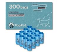 Poppet, Sacchetti Igienici Extra Stretch per Escrementi Cani, Resistenti, Facili da Aprire e a Prova di Perdite, in Materiale Riciclato, per Tutti i Dispenser (Normali, 300 Scchetti)