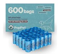 Poppet, Sacchetti Igienici Extra Stretch per Escrementi Cani, Resistenti, Facili da Aprire e a Prova di Perdite, in Materiale Riciclato, per Tutti i Dispenser (Normali, 600 Sacchetti)