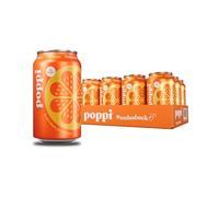 Poppi Bevanda di soda prebiotica formicolante con aceto di sidro di mele, acqua seltzer e succo di frutta, sapore d'arancia, 340 ml, 12 pezzi, l'imballaggio può variare