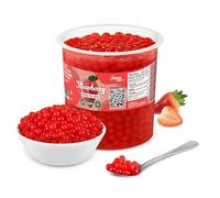 POPPING BOBA - Sferette alla frutta per Bubble Tea - Fragola - 3.2 kg - nessun colorante artificiale, basso contenuto di zucchero, succo di frutta vero, 100% vegan e senza glutine