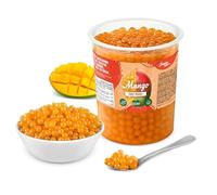 POPPING BOBA - Sferette alla frutta per Bubble Tea - Mango - 1 kg - nessun colorante artificiale, basso contenuto di zucchero, succo di frutta vero, 100% vegan e senza glutine