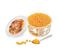 POPPING BOBA - Sferette alla frutta per Bubble Tea - Pesca - 450 g - nessun colorante artificiale, basso contenuto di zucchero, succo di frutta vero, 100% vegan e senza glutine