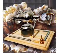 PopPorn Maker cinese, macchina popcorn a mano, Mini produttore di popcorn da 260 ml, produttore di popcorn ad alta pressione retrò, popper popcorn in acciaio inossidabile, per divertimento per feste
