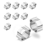 Poppstar 10 pezzi Fascette stringitubo a 2 orecchie, campo di serraggio Ø 7-9 mm, fascetta pinzabile a due orecchie/fascetta stringitubo a doppio orecchio in acciaio inossidabile