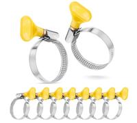 Poppstar 10x Fascette stringitubo con dado a farfalla in acciaio inox, campo di serraggio 25-40 mm, qualità W2, giallo