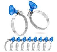 Poppstar 10x Fascette stringitubo con dado a farfalla in acciaio inox, campo di serraggio 32-50 mm, qualità W2, blu