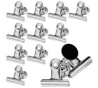 Poppstar 12x Mollette magnetiche (clip magnetiche con molletta lunga 50 mm), nichelate, argentate