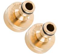 Poppstar 2x Connettore rapido per rubinetto in ottone Filetto interno 1 pollice e innesto rapido per tubo da giardino (compatibile con sistema a incastro Gardena)