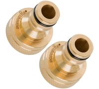 Poppstar 2x Connettore rapido per rubinetto in ottone Filetto interno 3/4 di pollice e innesto rapido per tubo da giardino (compatibile con sistema a incastro Gardena)