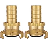 Poppstar 2x raccordo di aspirazione e alta pressione in ottone, beccuccio da 1 pollice, con guarnizione e controdado, per tubi con diametro interno di 25 mm