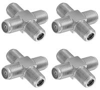 POPPSTAR 4x Sat TV Sat Distributore coassiale distributore a croce (4x presa F) Adattatore splitter per cavo coassiale, cavo antenna, argento