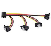 POPPSTAR Adattatore SATA cavo di alimentazione (quadruplo 14-25cm) (adattatore di alimentazione per 1x presa (m) su 4x spine (f) angolate)