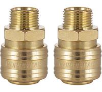 Poppstar Attacchi Rapidi per Aria Compressa DN 7,2 con Filettatura Esterna da 3/8 Pollici, Set da 2 Pezzi