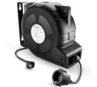Poppstar Avvolgicavo automatico 20m + 2m (max. 3000W) Avvolgitore di cavi automatico autoavvolgente IP20 con interruttore di protezione termica