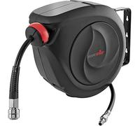 Poppstar Avvolgitubo per tubi ad aria compressa professionale (10 m + 1 m, diametro del tubo 5/16" (8x 12 mm)), connessione 1/4" BSPT giunto rapido, con riavvolgitore automatico e auto-stop