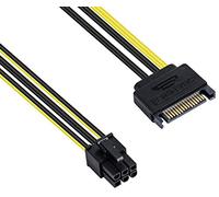 POPPSTAR Cavo di alimentazione per schede grafiche PCI-Express (lunghezza 20 cm) Connettore di alimentazione Sata da 15 pin (w) a PCIe 6 pin (m)