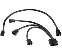 POPPSTAR cavo Molex per ventole 12V (cavo a Y 2-pin 15cm (1x spina Molex a 3x spine) + prolunga PWM a 4-pin 30cm) per collegare 3 ventole a un’alimentazione